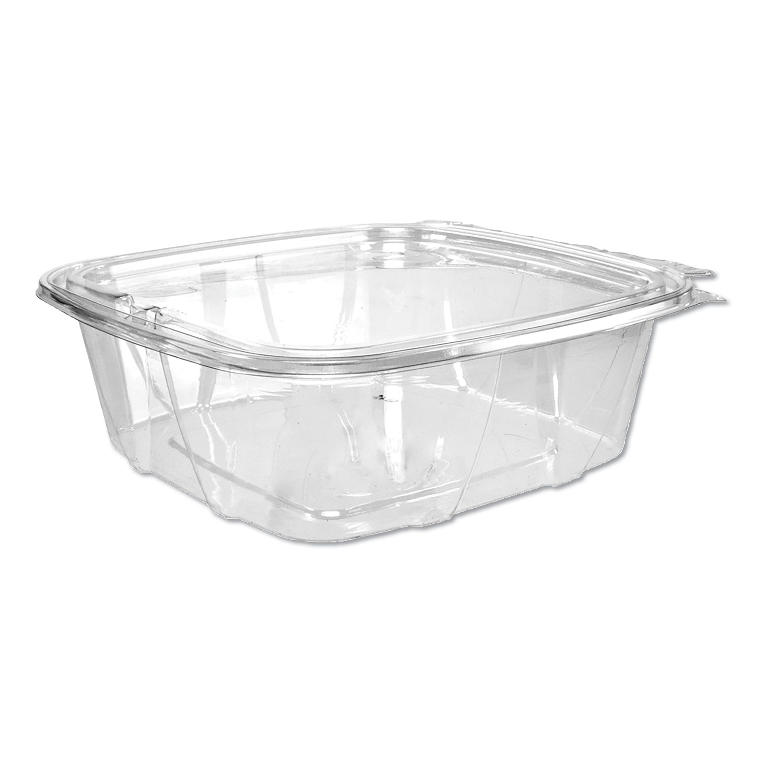 ClearPac SafeSeal Tamper-Resistant/Evident Containers, Flat Lid, 48 oz, Clear, Plastic, 100/Bag, 2 Bags/Carton