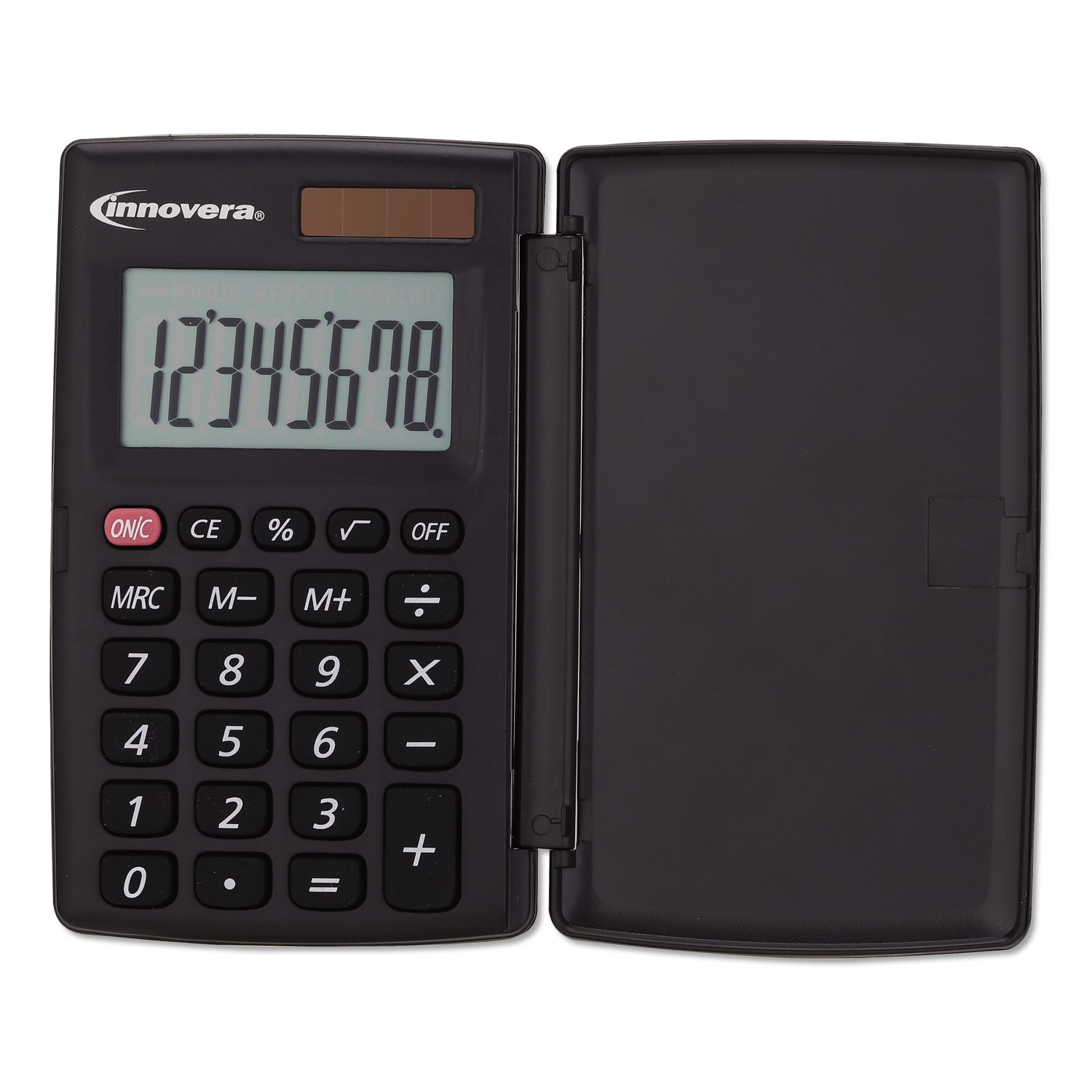 15921 Pocket Calculator with Hard Shell Flip Cover, 8-Digit LCD