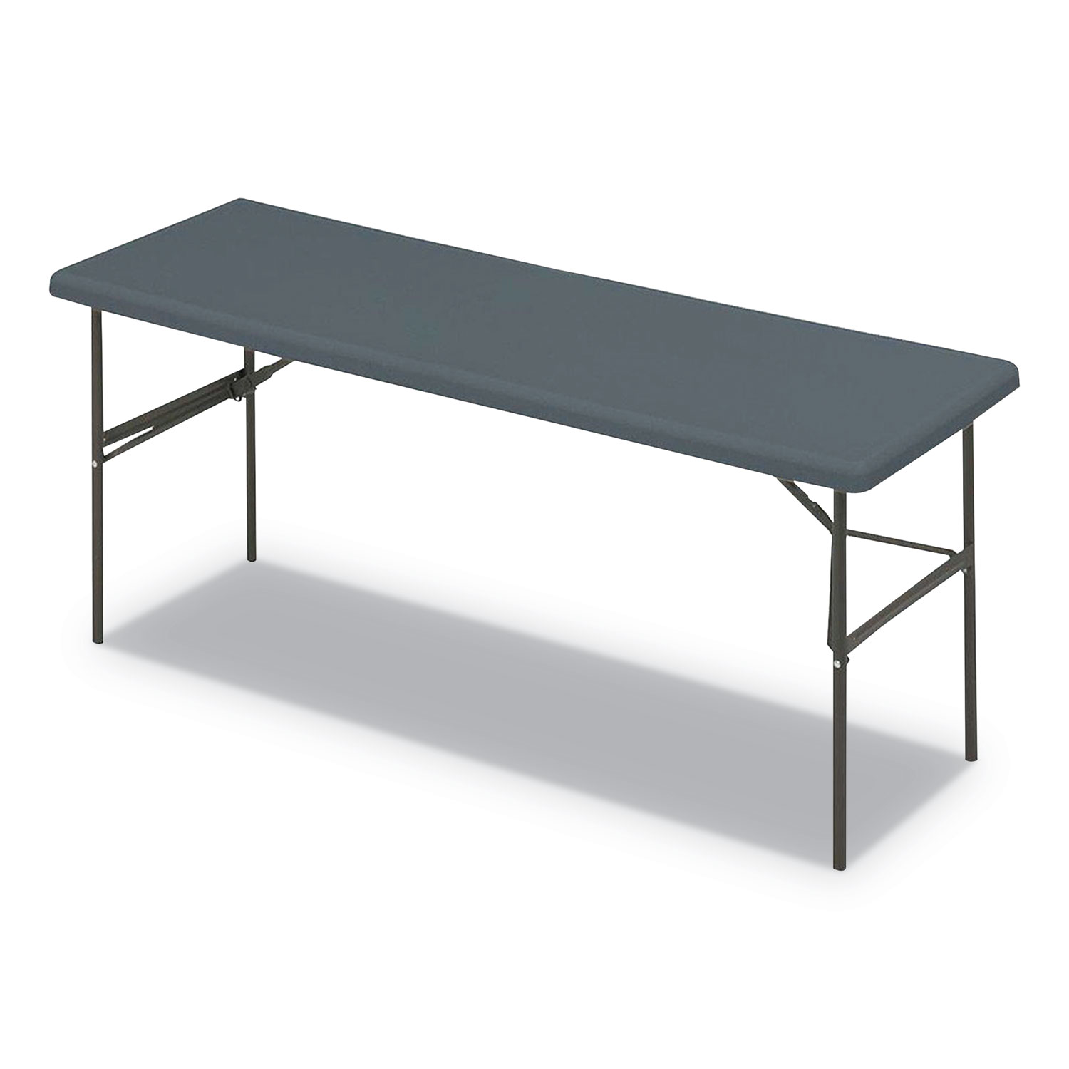 IndestrucTable Classic Folding Table, Rectangular, 72" x 24" x 29", Charcoal