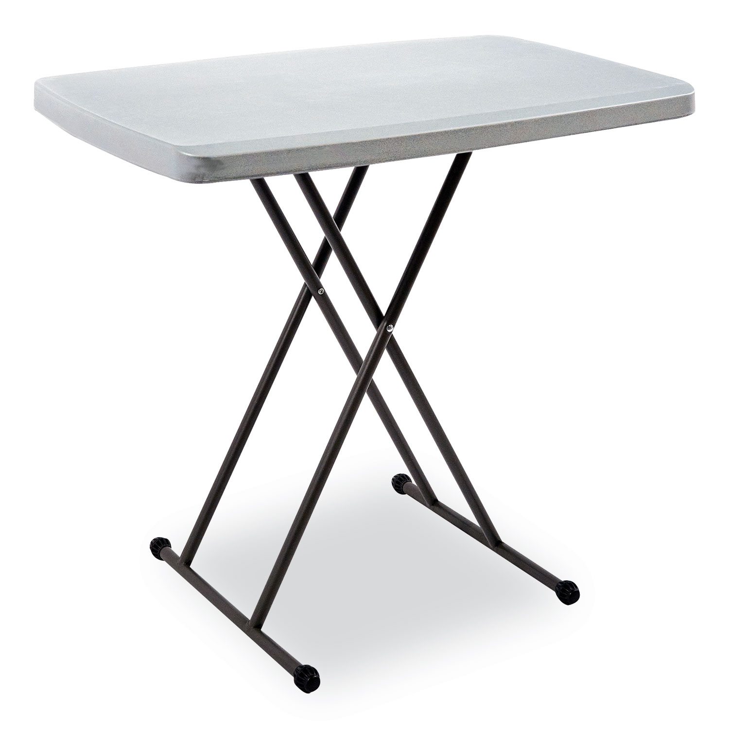 IndestrucTable Classic Personal Folding Table, 30" x 20" x 25" to 28", Charcoal