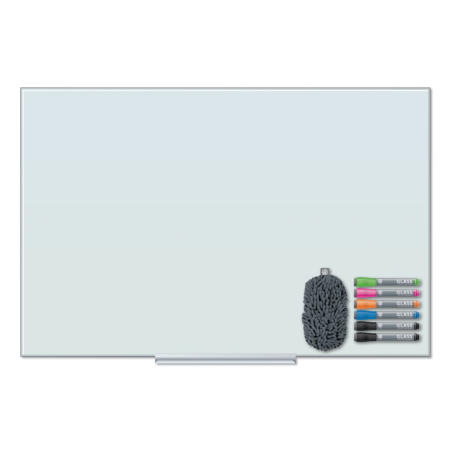 Floating Glass Dry Erase Board, 35 x 23, White
