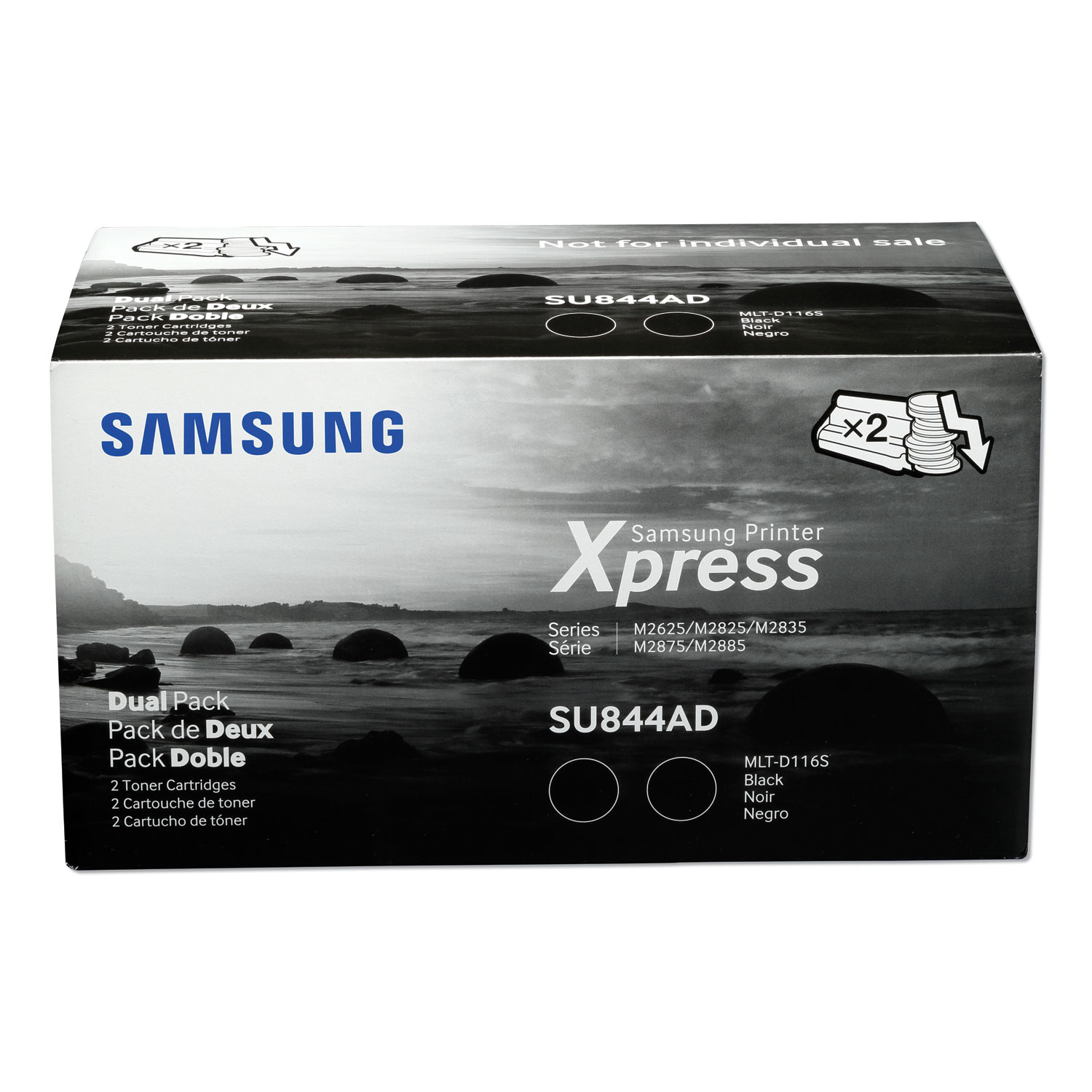 SU844AD (MLT-D116S) Toner, 1,200 Page-Yield, Black, 2/Pack