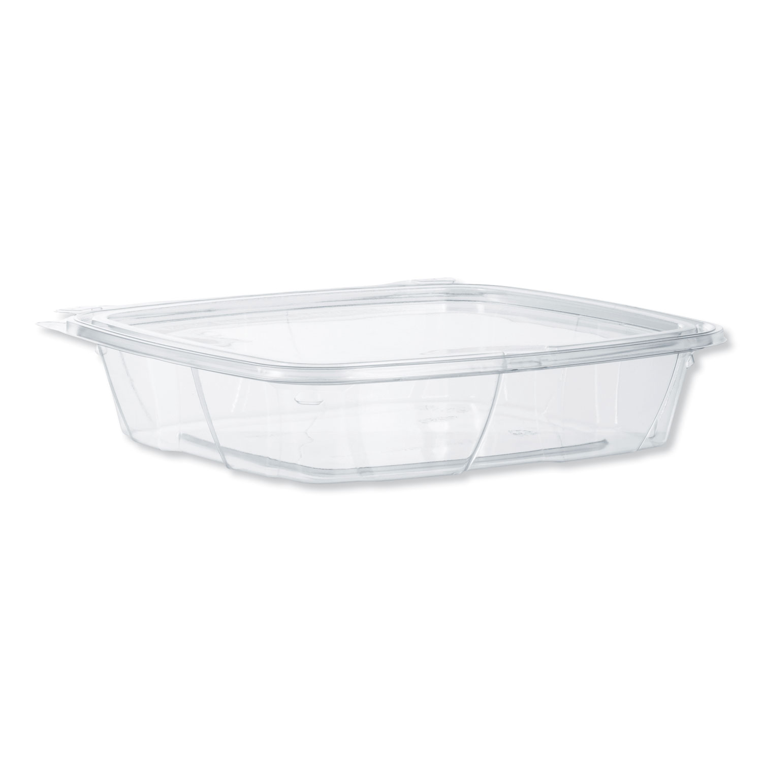 ClearPac SafeSeal Tamper-Resistant/Evident Containers, Flat Lid, 35 oz, Clear, Plastic, 100/Bag, 2 Bags/Carton