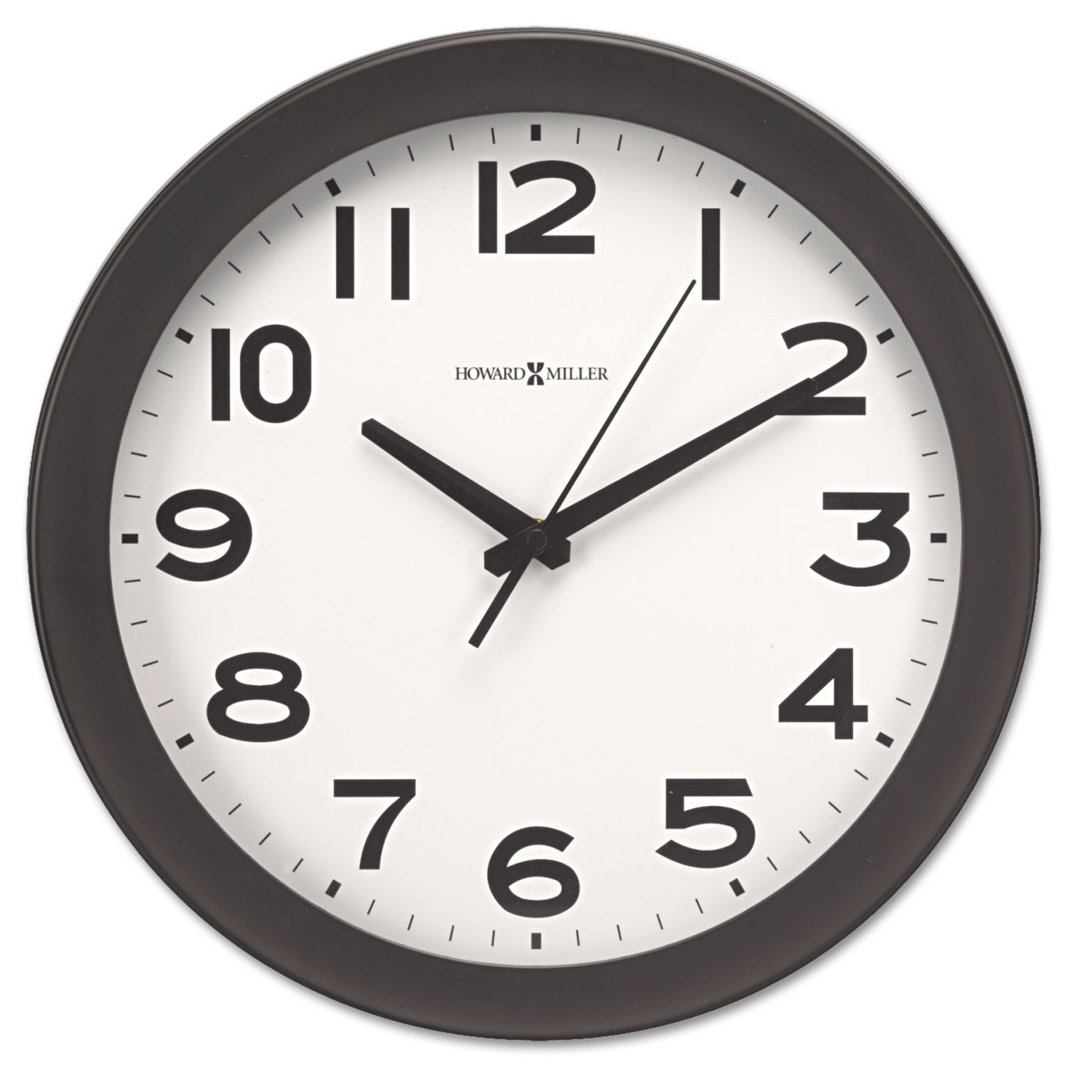 Kenwick Wall Clock, 13.5" Overall Diameter, Black Case, 1 AA (sold separately)