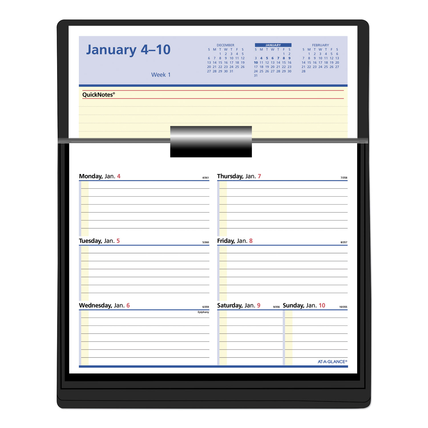 Flip-A-Week Desk Calendar Refill with QuickNotes, 7 x 6, White Sheets, 12-Month (Jan to Dec): 2026