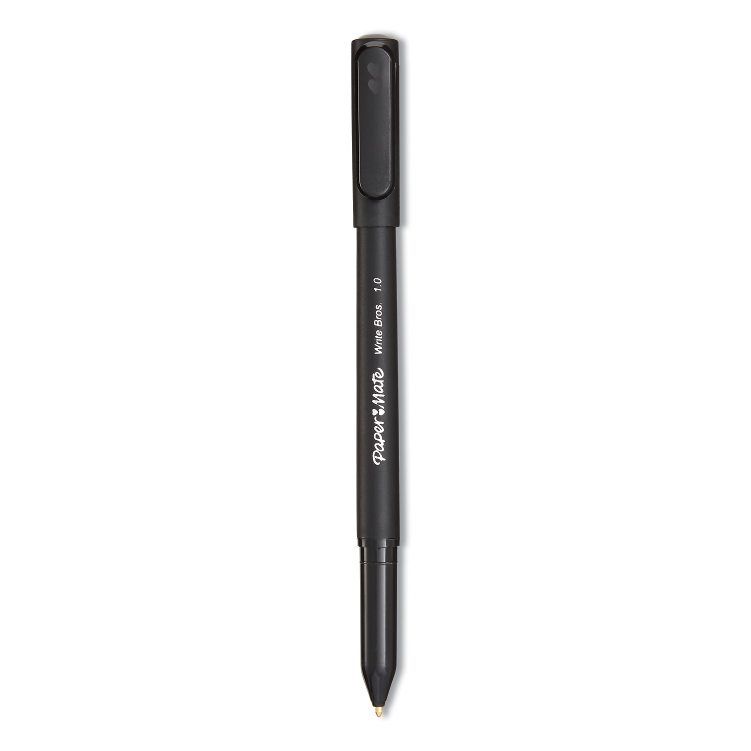 Write Bros. Ballpoint Pen, Stick, Medium 1 mm, Black Ink, Black Barrel, Dozen