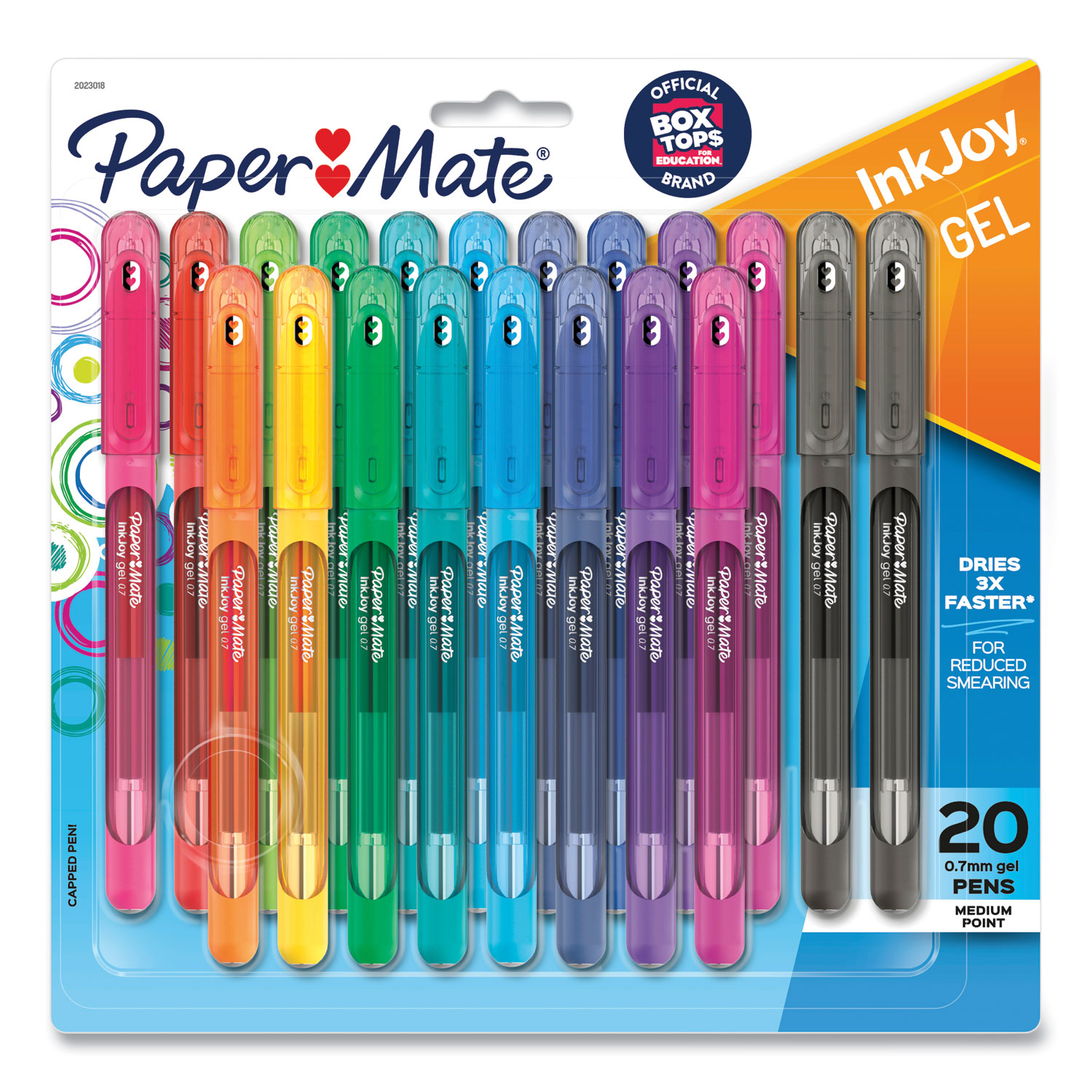 InkJoy Gel Pen, Stick, Medium 0.7 mm, Assorted Ink and Barrel Colors, 20/Pack