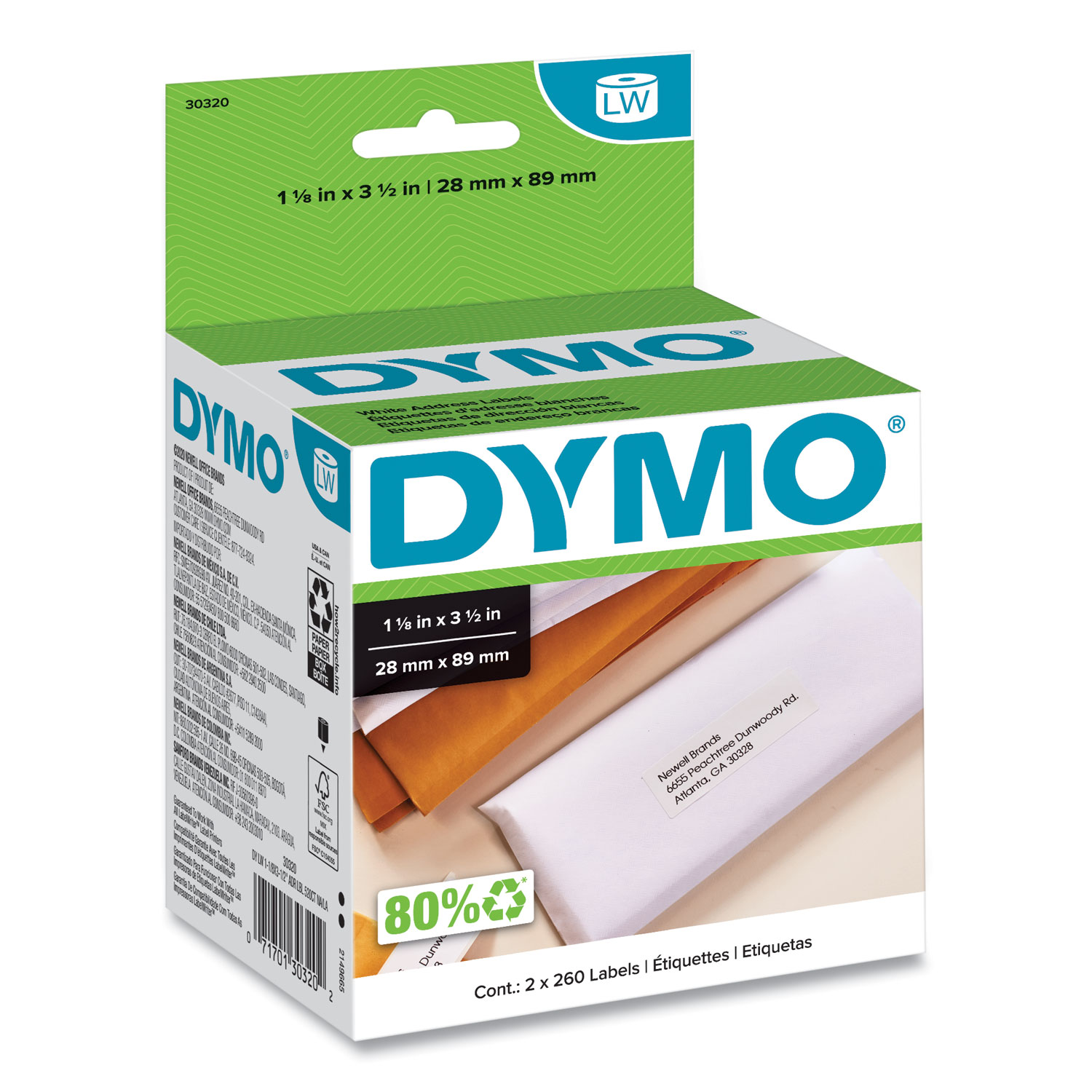 2 X 3-1/2 Appointment Cards - Direct Thermal Paper - DYMO 30374