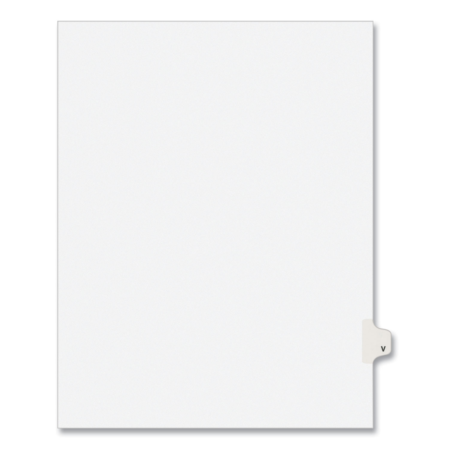 Preprinted Legal Exhibit Side Tab Index Dividers, Avery Style, 26-Tab, V, 11 x 8.5, White, 25/Pack, (1422)