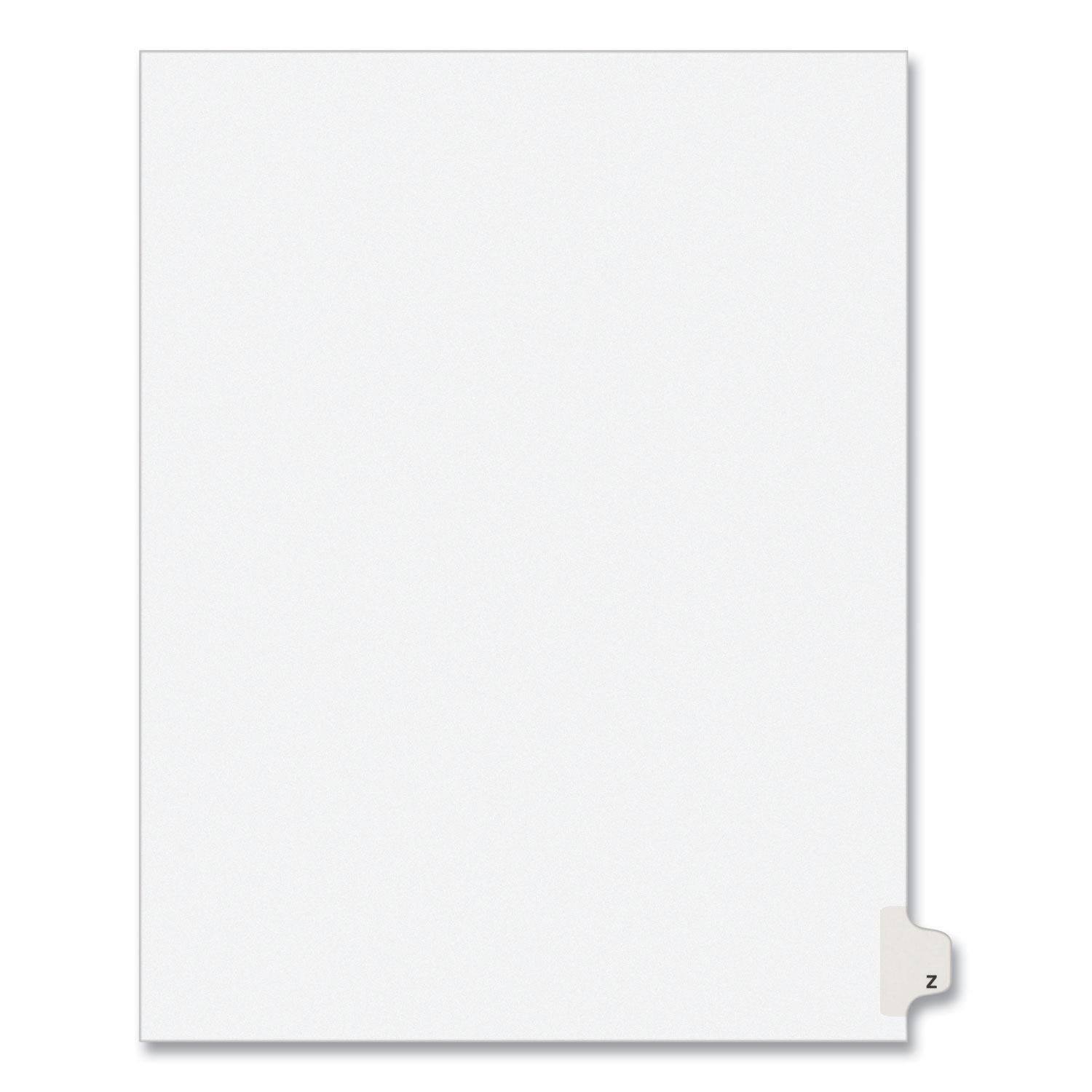 Preprinted Legal Exhibit Side Tab Index Dividers, Avery Style, 26-Tab, Z, 11 x 8.5, White, 25/Pack, (1426)