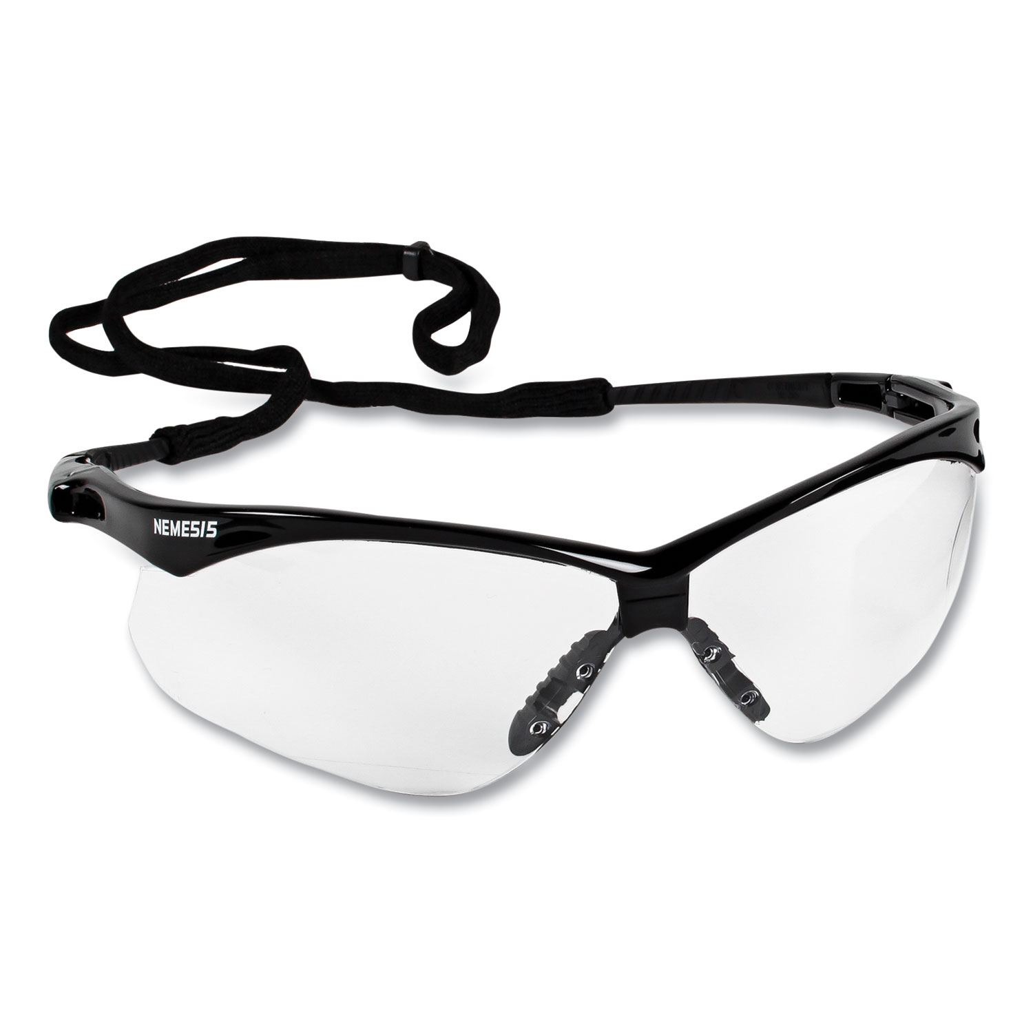 Nemesis CSA Safety Glasses, Black Half Frame, Clear Dual Lens, 12/Box