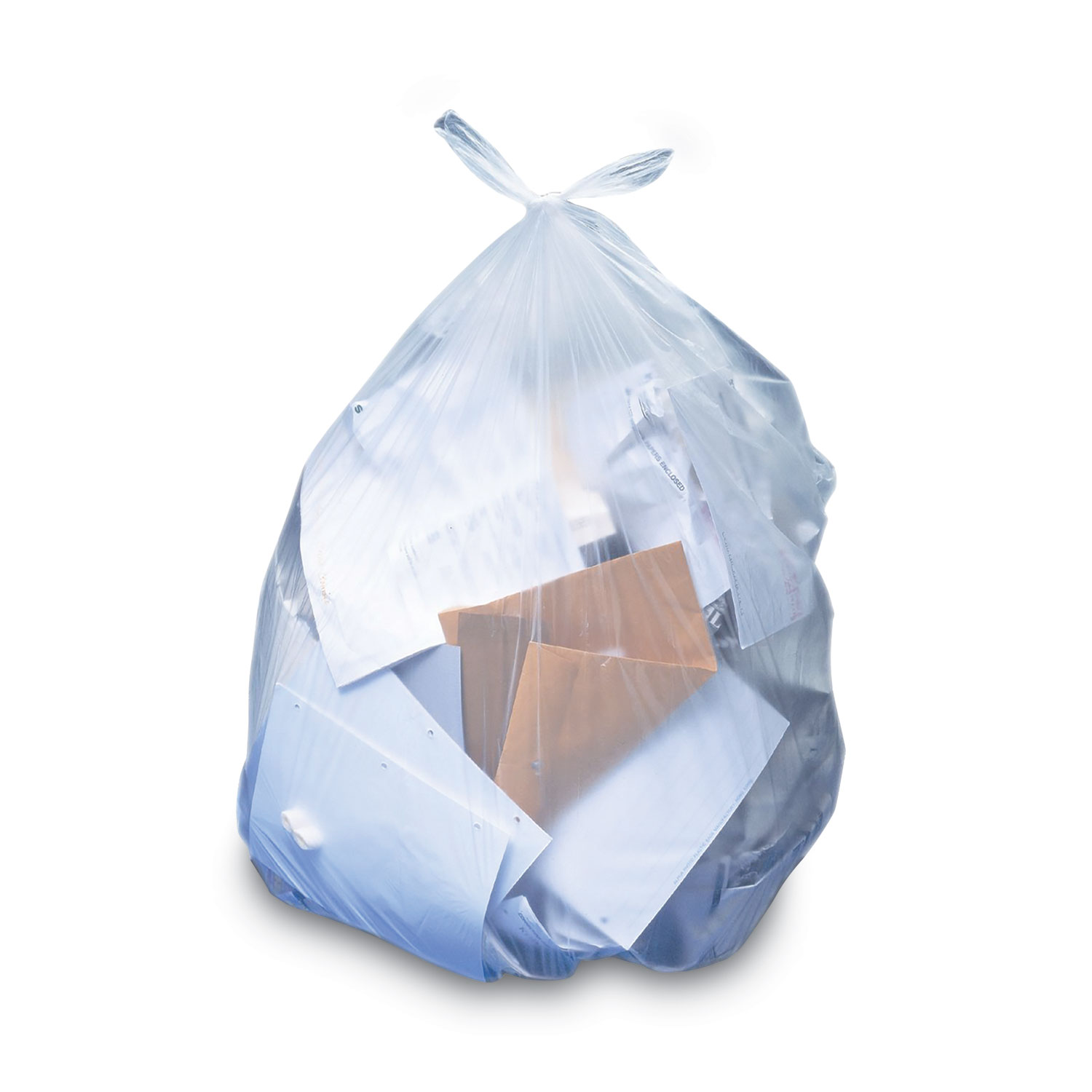 Linear Low-Density Can Liners, 55-60 gal, 4 mil, 36 x 58, Clear, 50/Carton