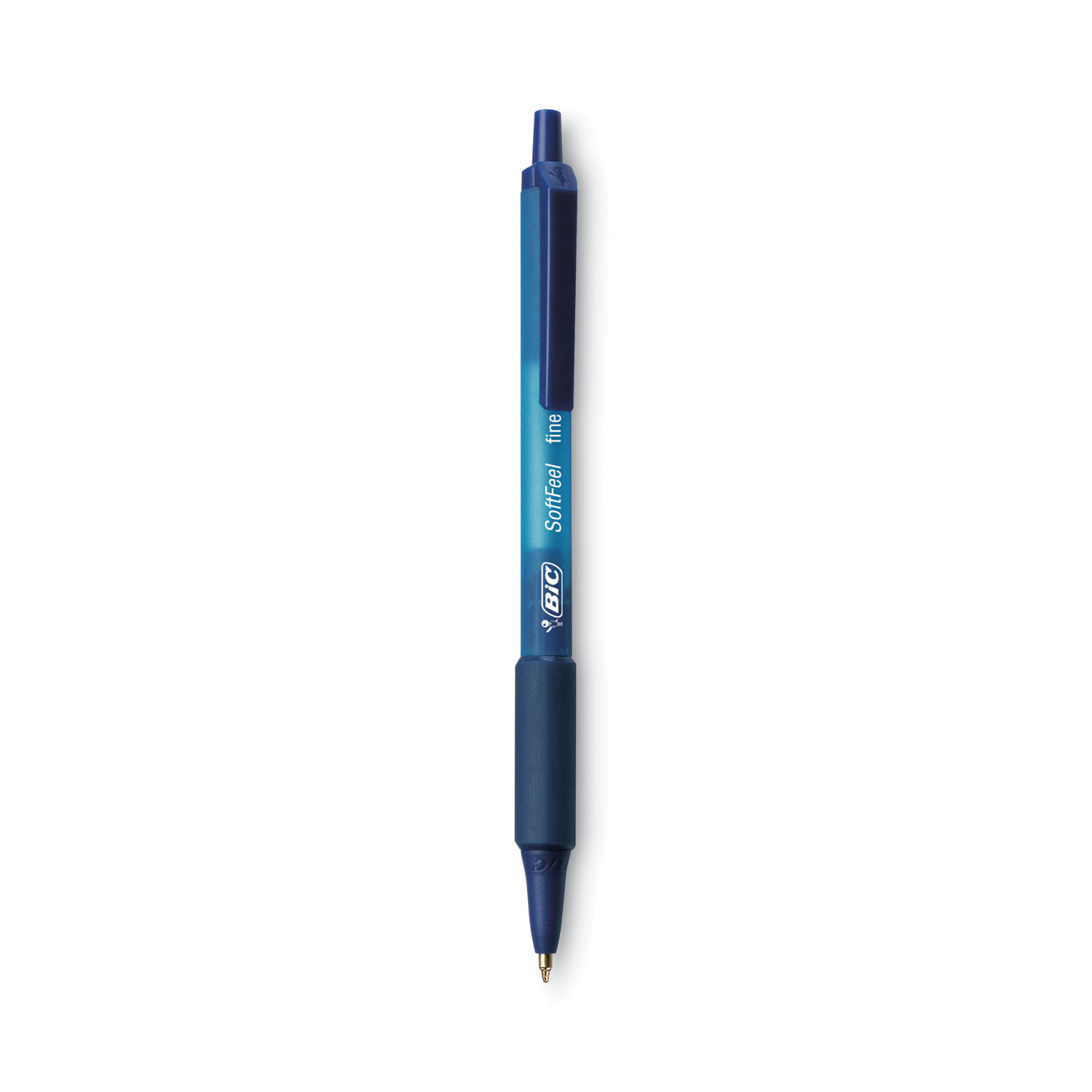 Soft Feel Ballpoint Pen, Retractable, Medium 1 mm, Blue Ink, Blue Barrel, Dozen