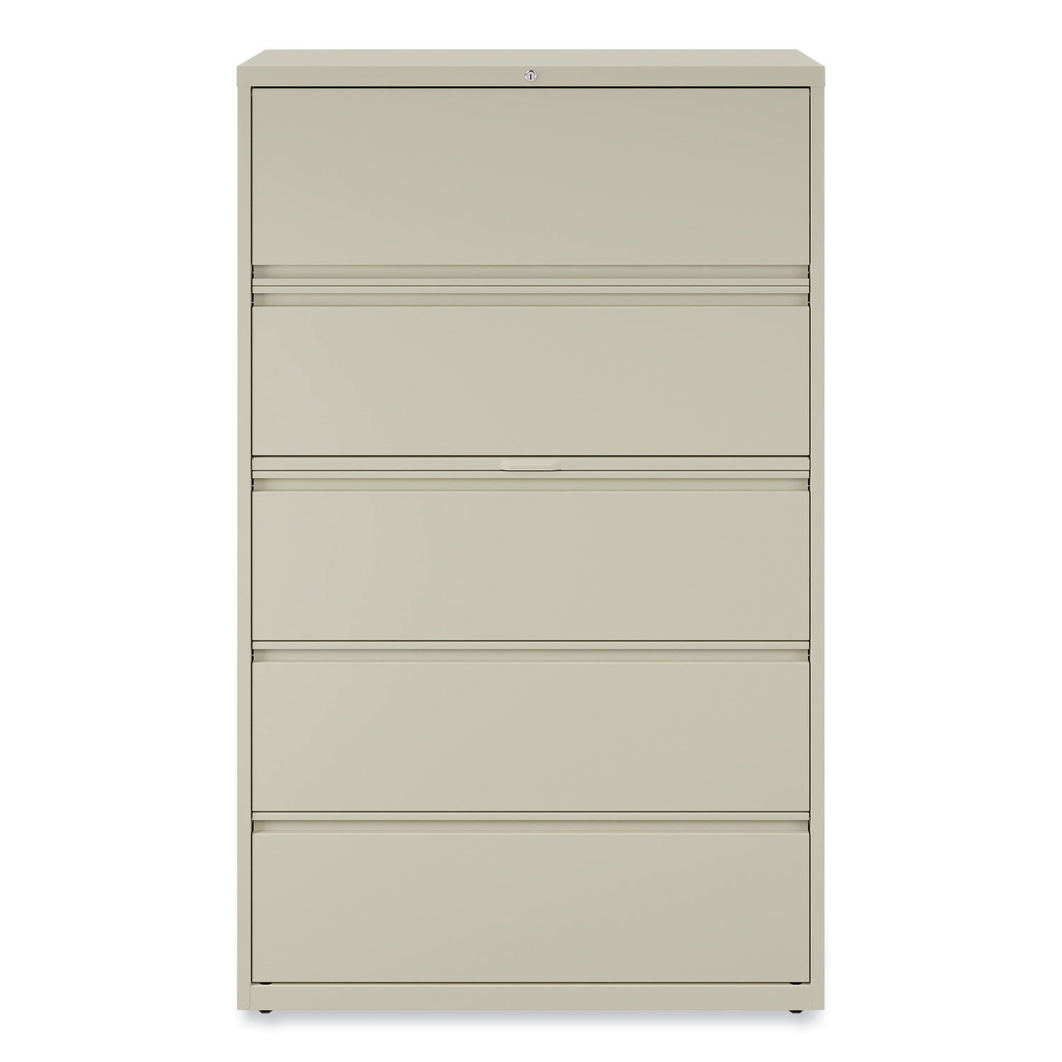 Lateral File, 5 Legal/Letter/A4/A5-Size File Drawers, Putty, 42" x 18.63" x 67.63"