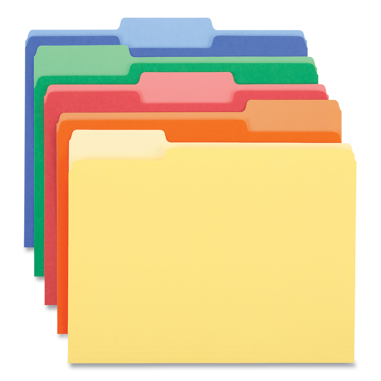 UNV10502 - Deluxe Colored Top Tab File Folders, 1/3-Cut Tabs: Assorted ...