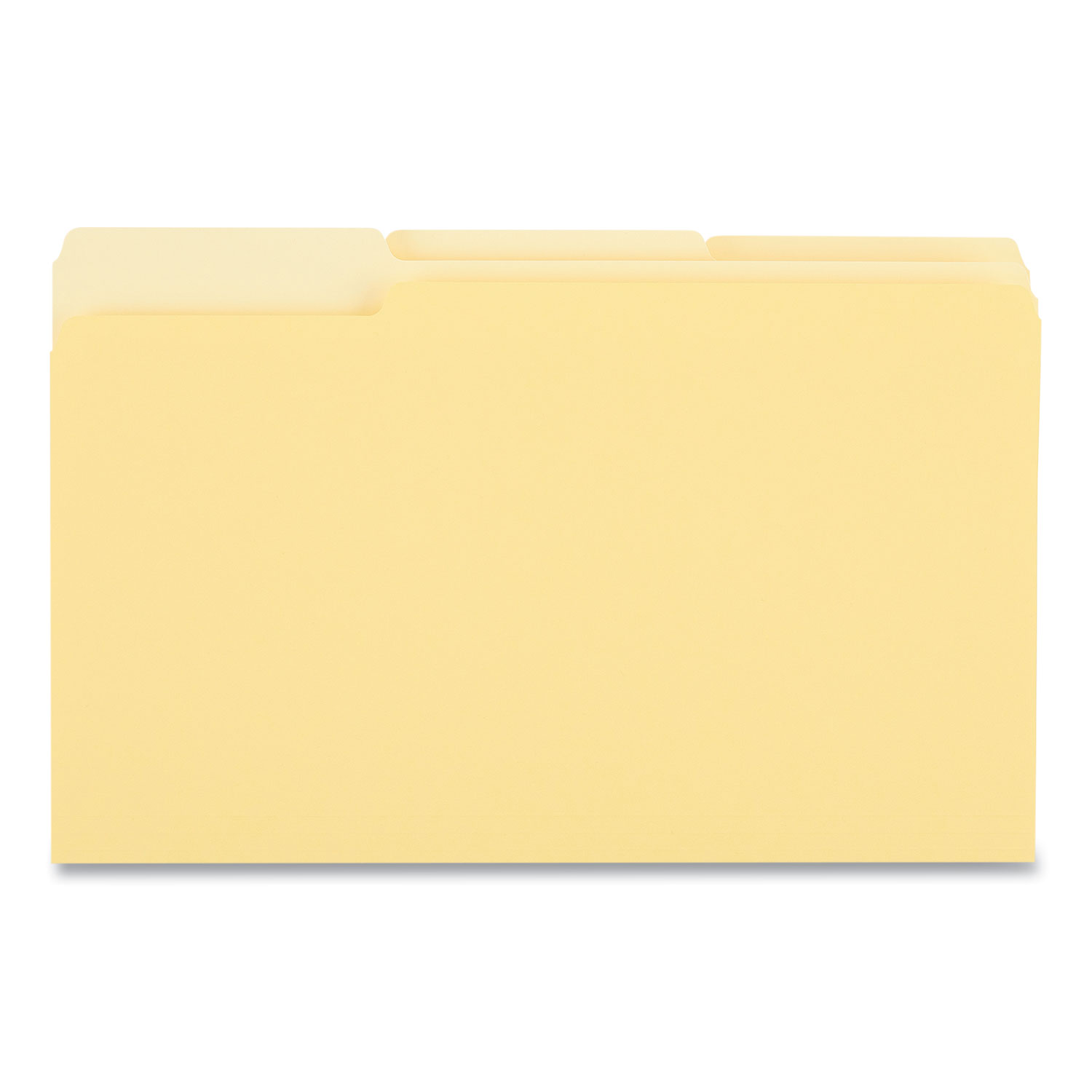 Deluxe Colored Top Tab File Folders, 1/3-Cut Tabs: Assorted, Legal Size, Yellow/Light Yellow, 100/Box