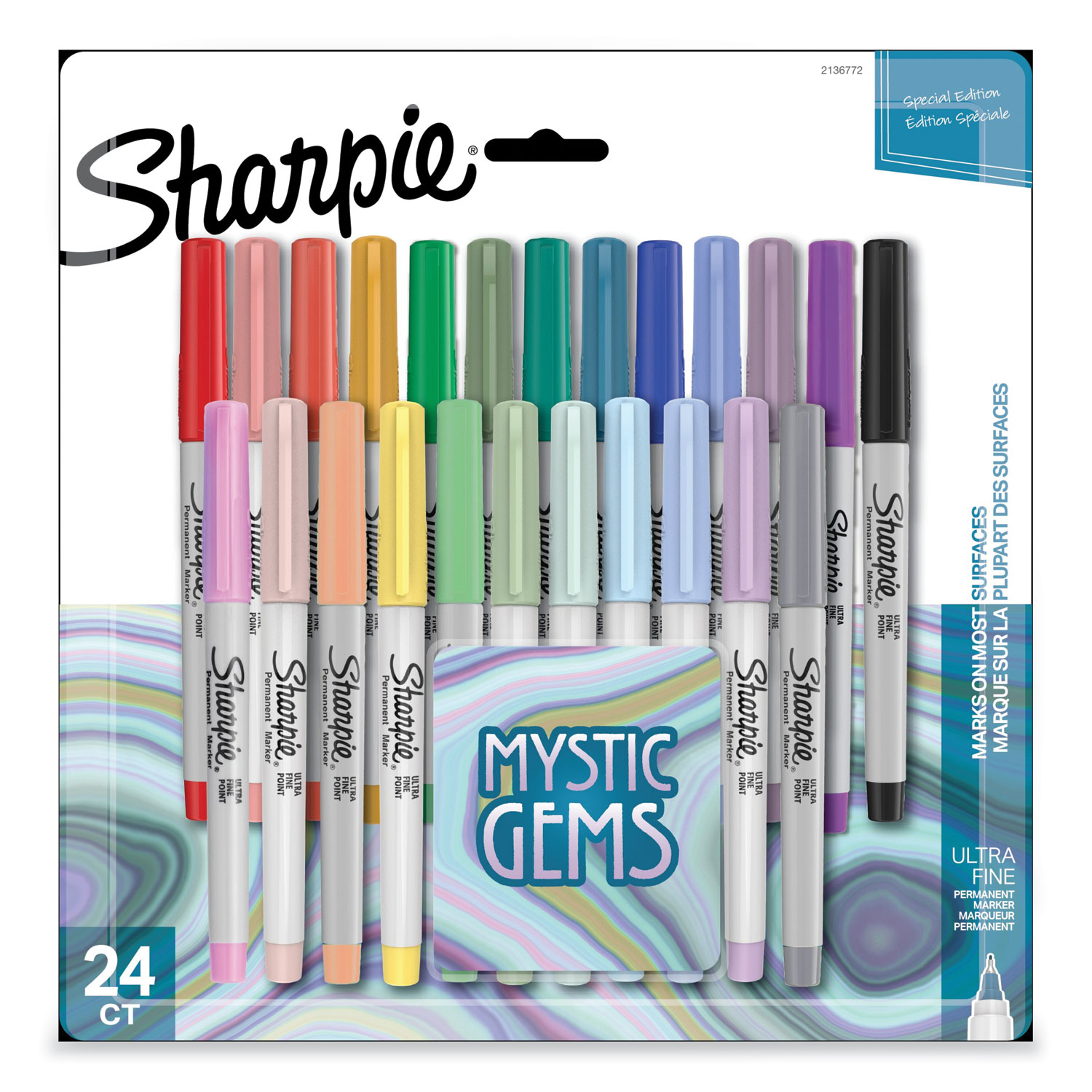 SAN2136772 - Mystic Gems Markers, Ultra-Fine Needle Tip, Assorted, 24/Pack