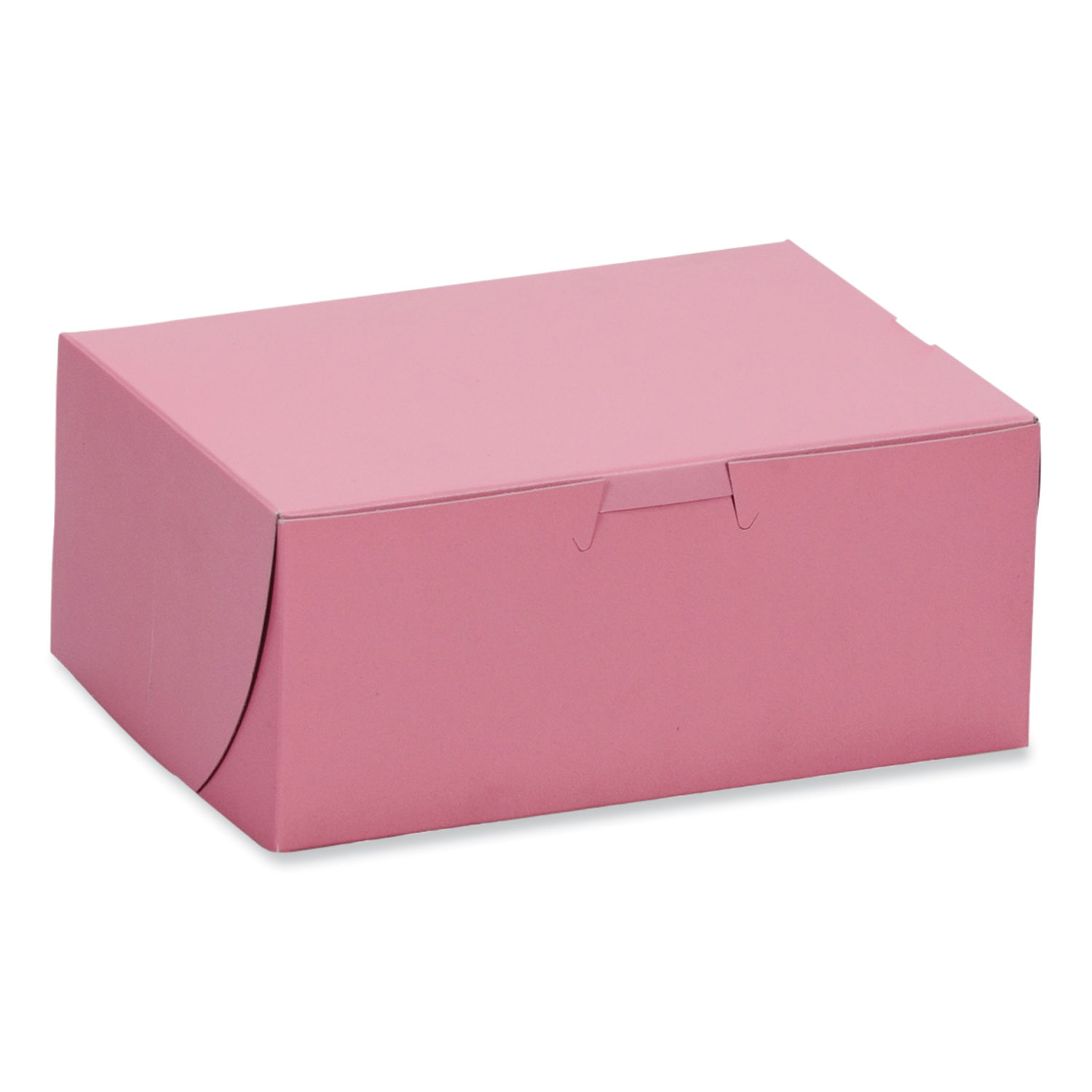 Pink One-Piece Non-Window Bakery Box, 7 x 5 x 3, Pink, Paper, 250/Carton