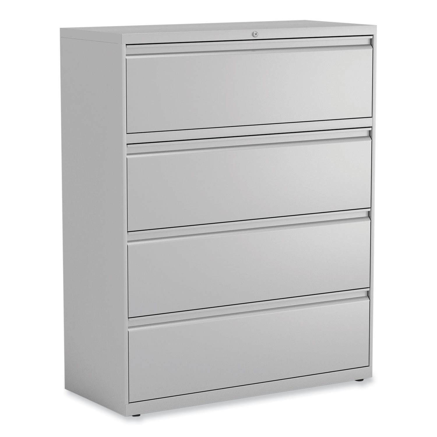 Lateral File, 4 Legal/Letter-Size File Drawers, Light Gray, 42" x 18.63" x 52.5"