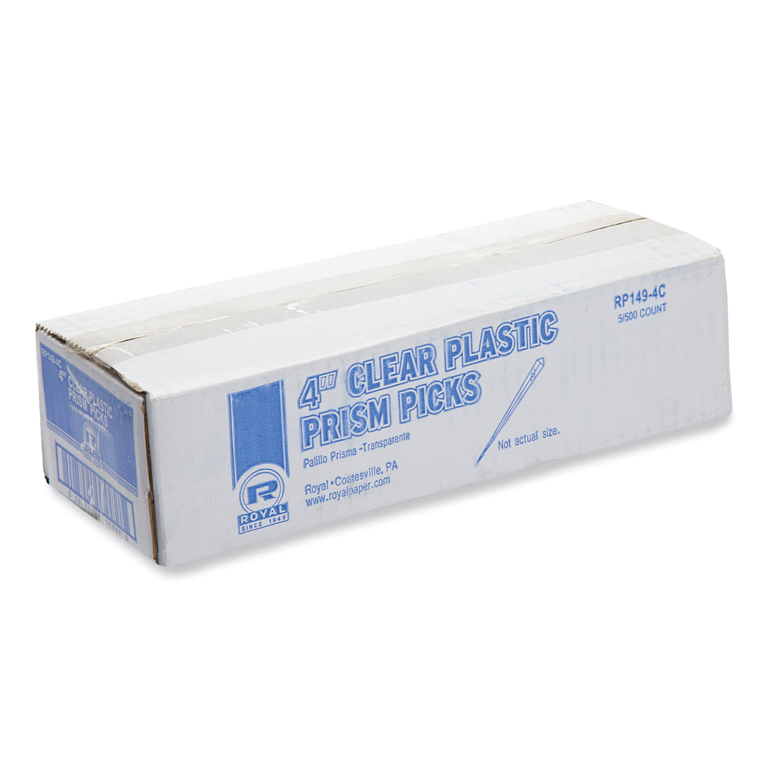 Prism Picks, Plastic, 4", Clear, 500/Box, 5 Boxes/Carton
