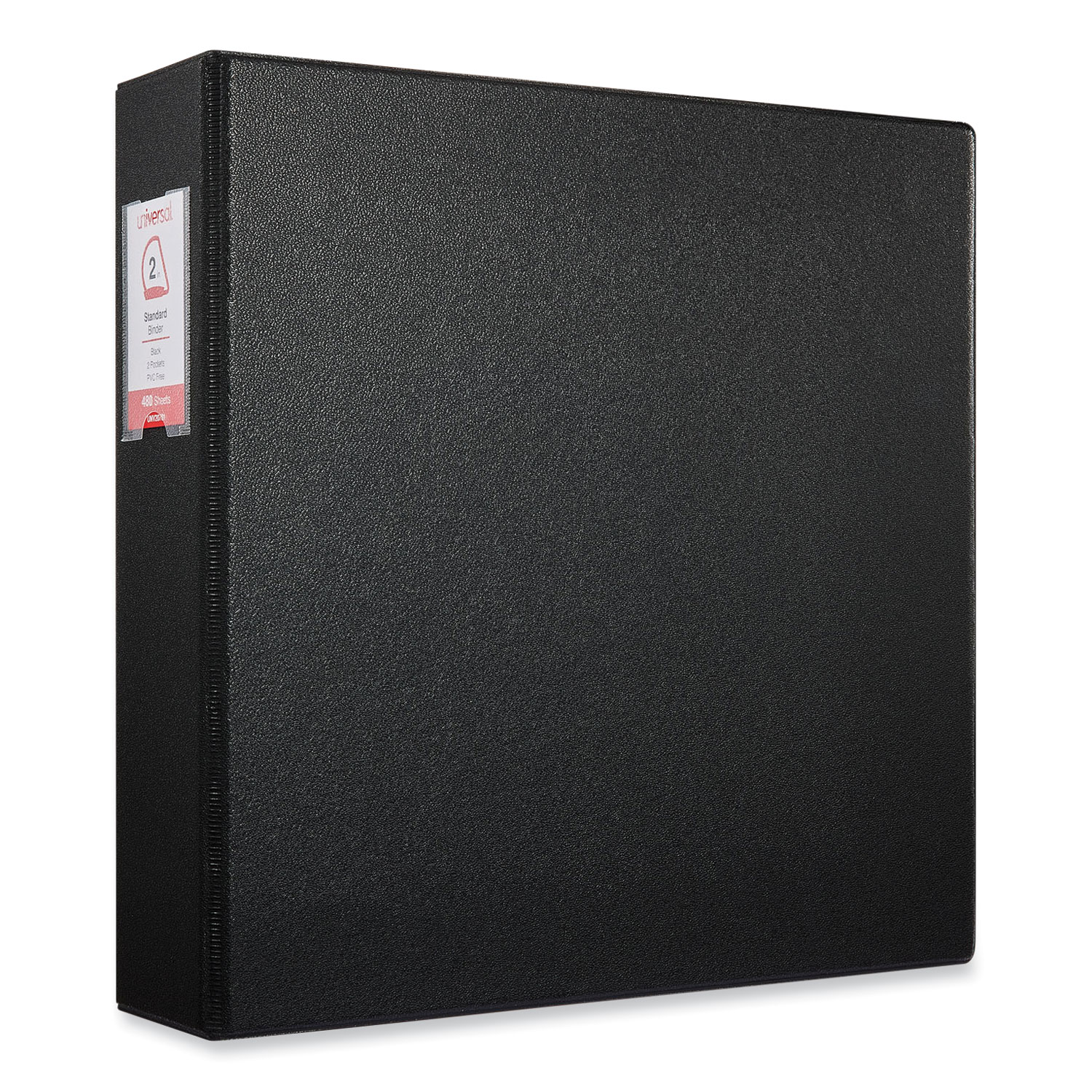 Deluxe Non-View D-Ring Binder with Label Holder, 3 Rings, 2" Capacity, 11 x 8.5, Black