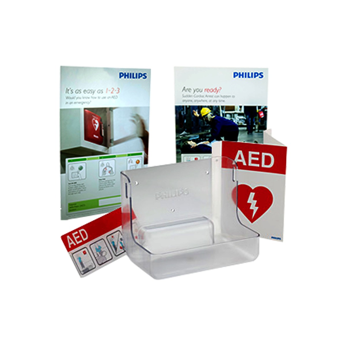 AED Wall Mount and Signage Bundle