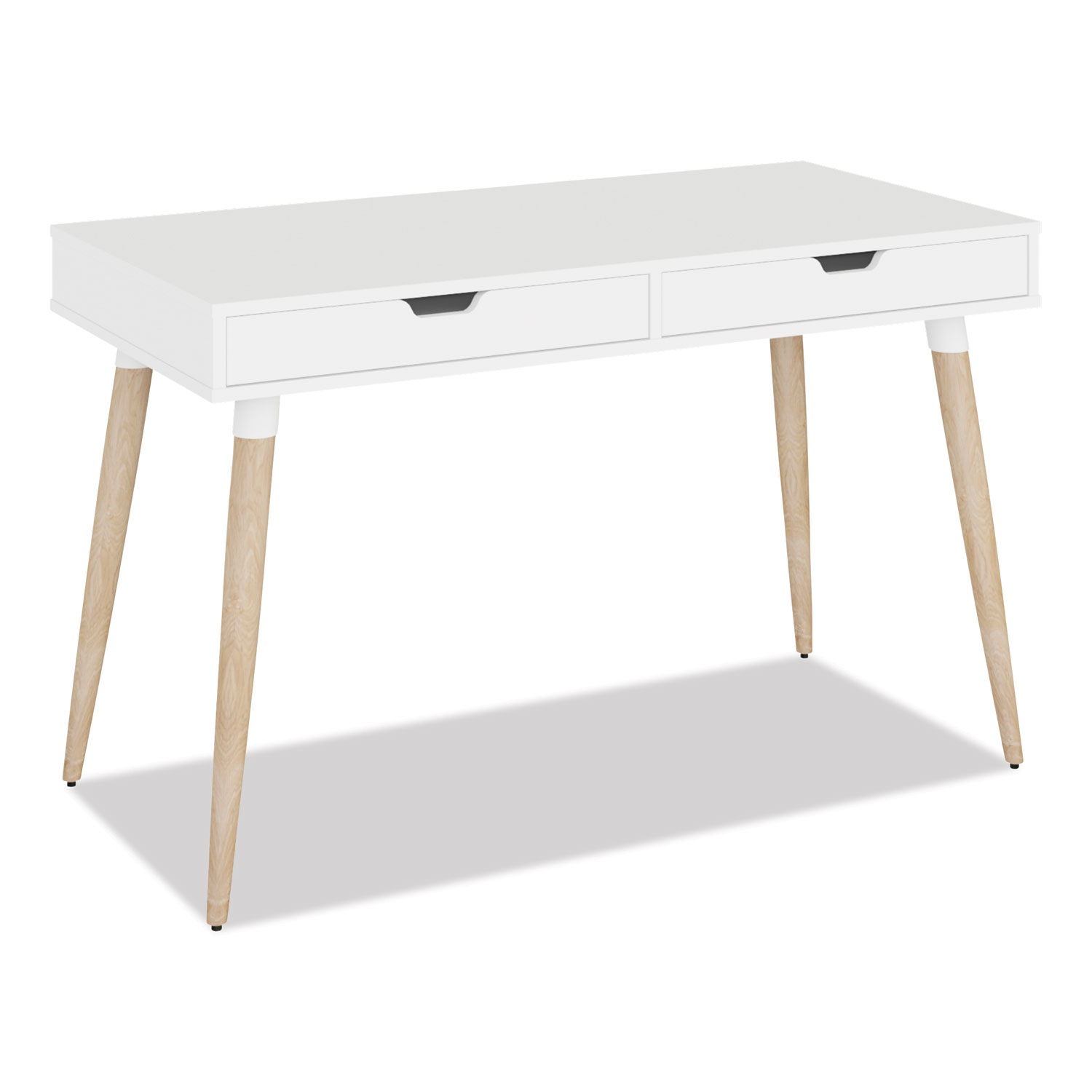 Scandinavian Writing Desk, 47.24" x 23.62" x 29.53", White/Beigewood