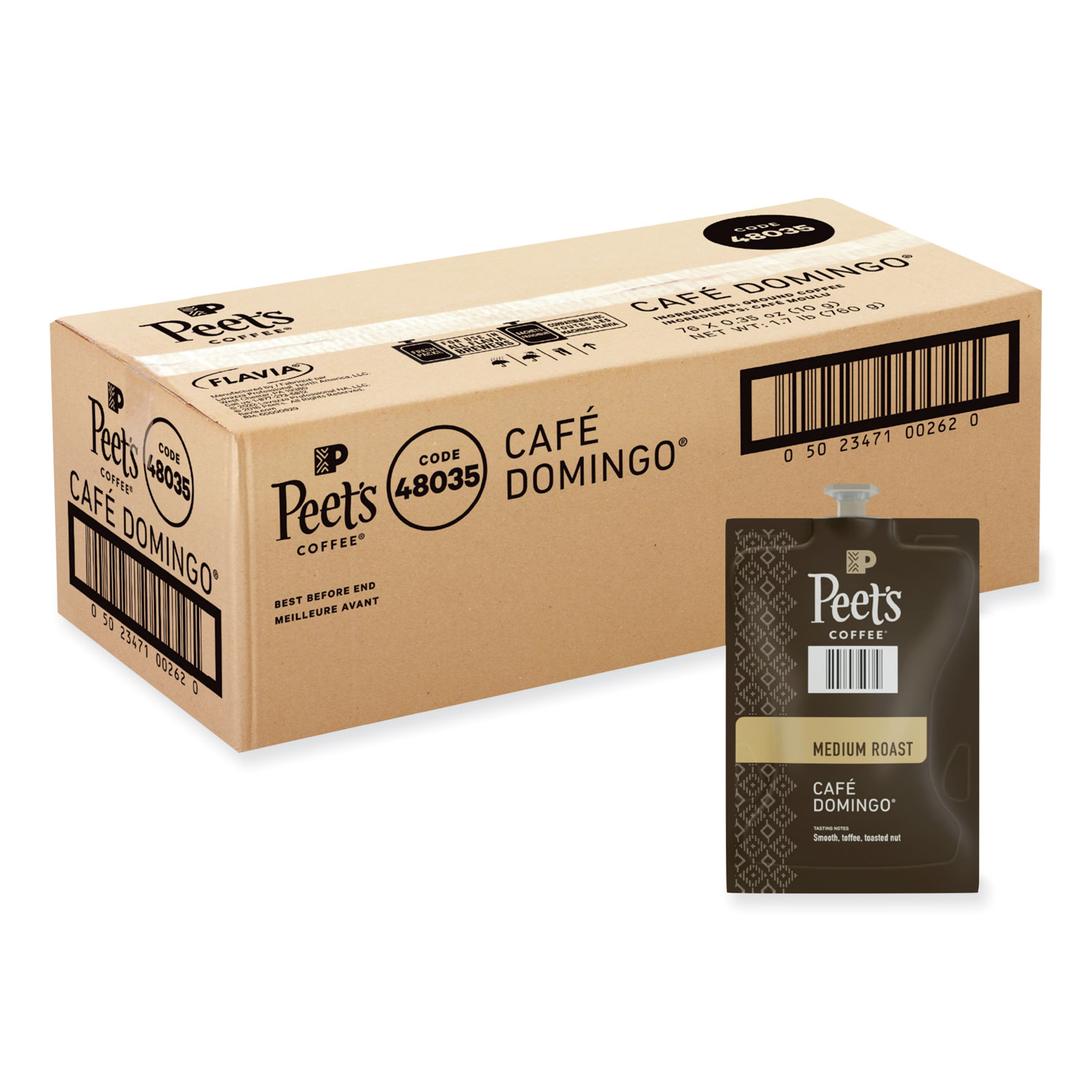FLAVIA Ground Coffee Freshpacks, Cafe Domingo Blend, 76/Carton