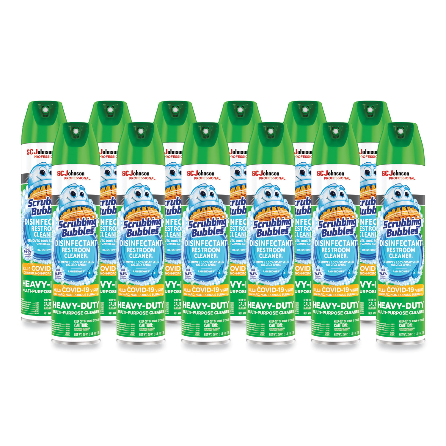 Disinfectant Restroom Cleaner II, Rain Shower Scent, 25 oz Aerosol Spray, 12/Carton