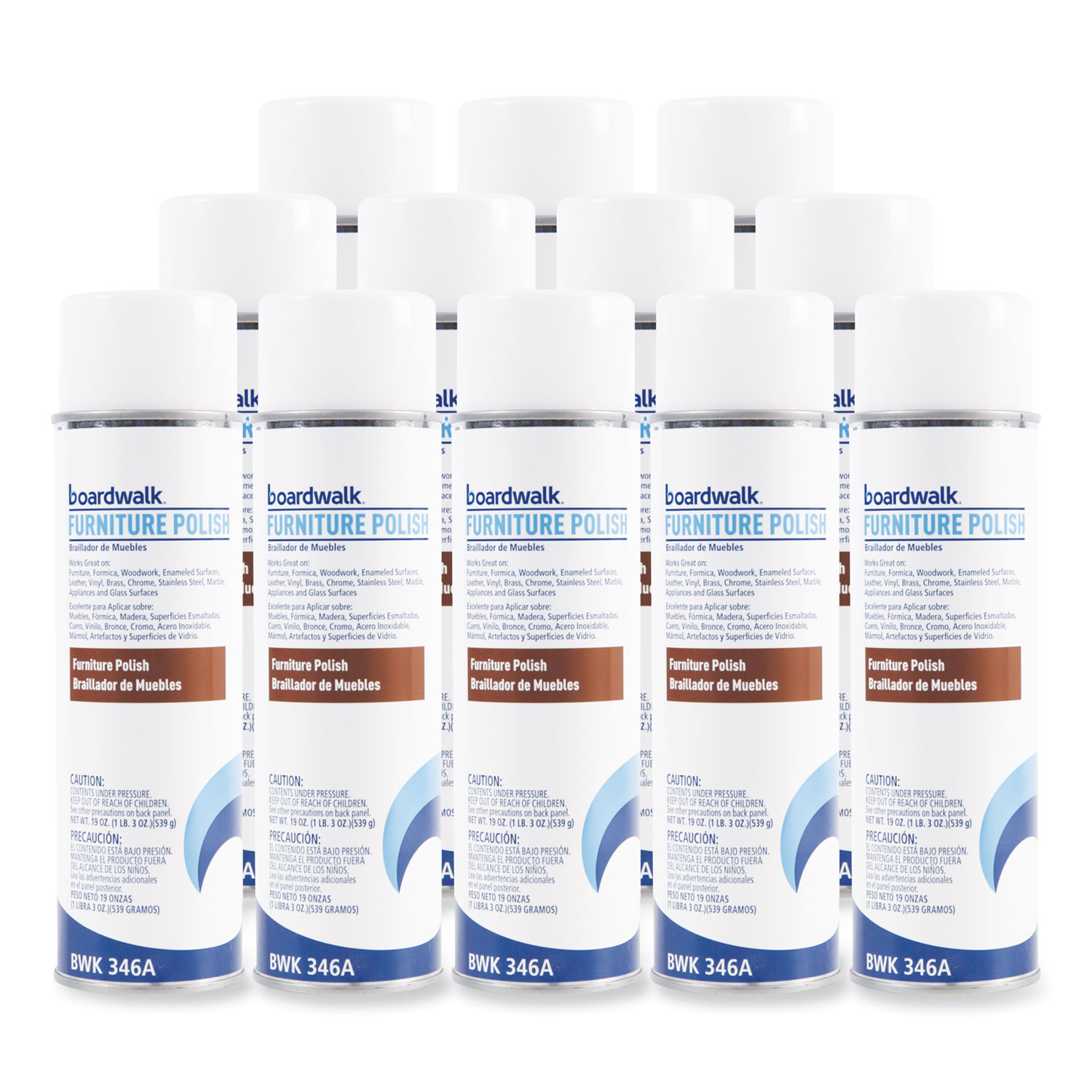 Furniture Polish, Lemon Scent, 19 oz Aerosol Spray, 12/Carton