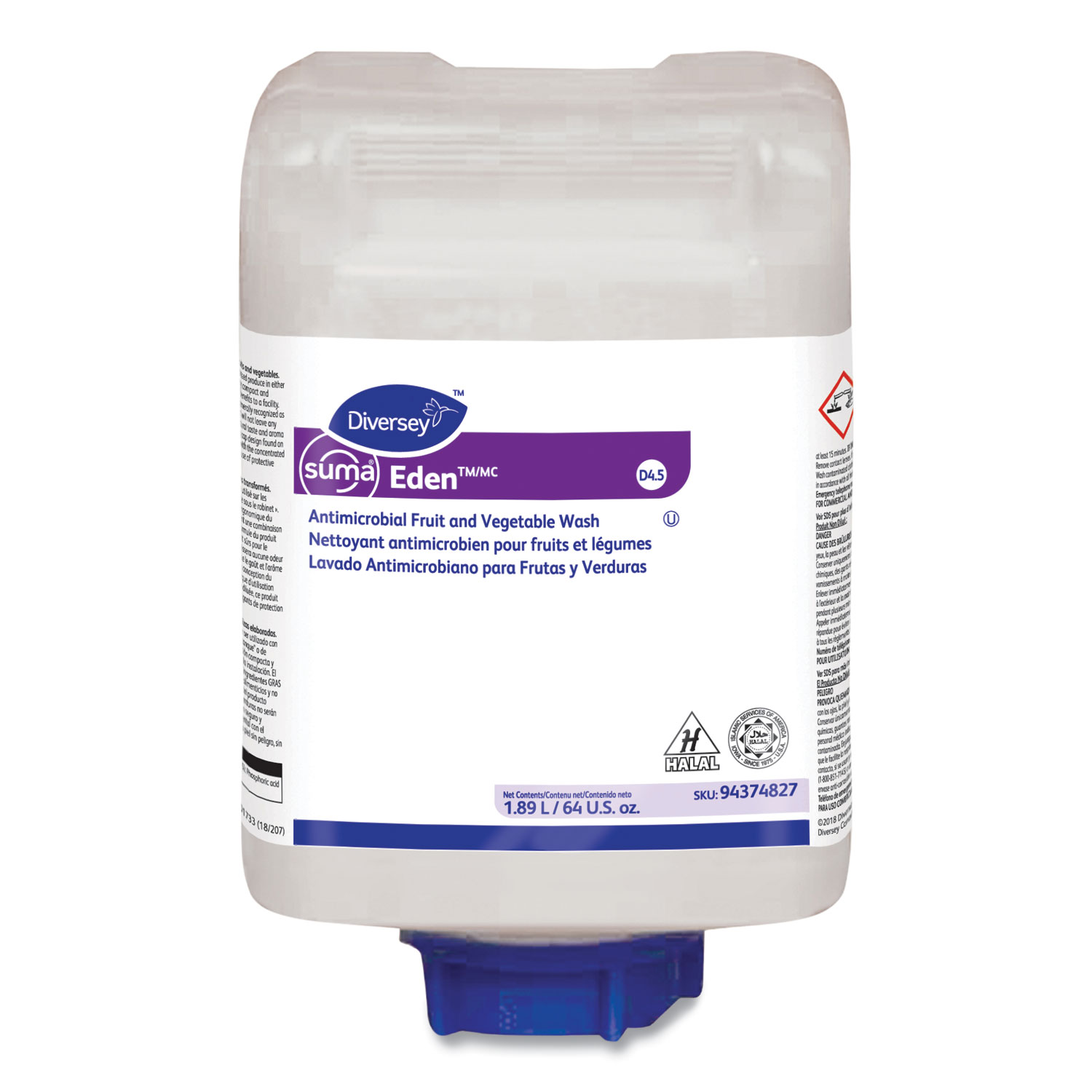 Suma EdenTM/MC D4.5, Liquid, 64 oz Container, 4 per carton
