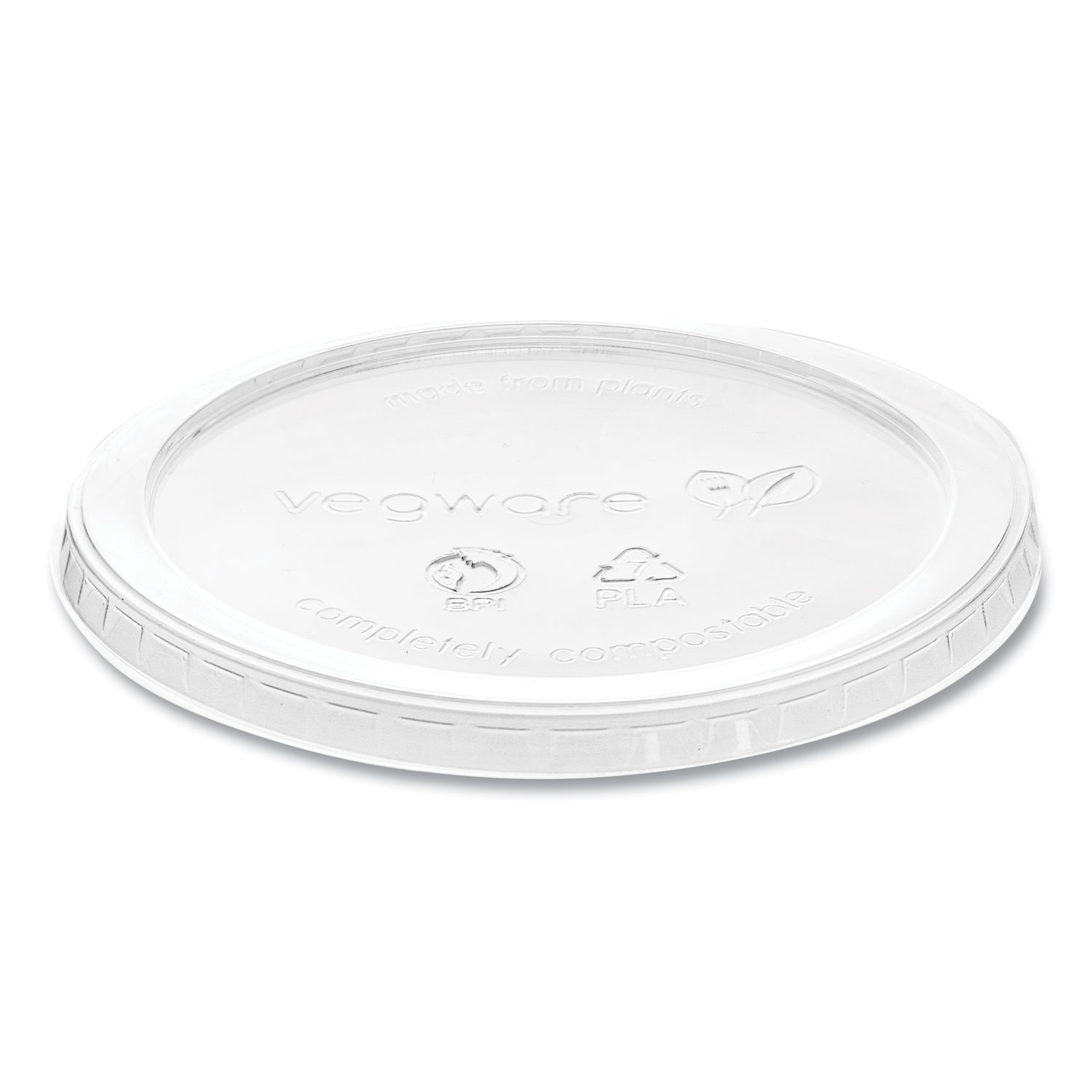 Round Deli Pot Lids, Compostable, For 8 oz to 32 oz Deli Containers, Clear, Plastic, 500/Carton