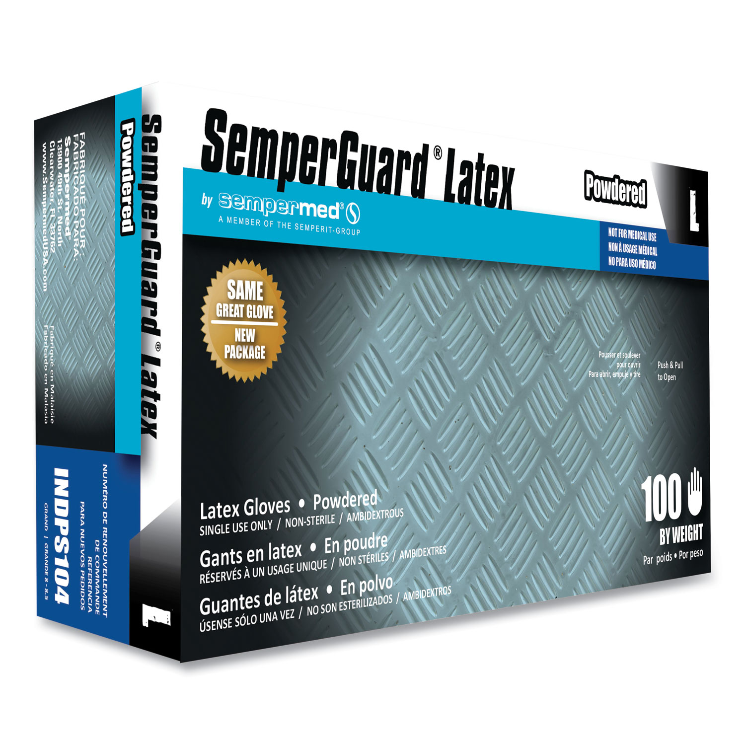 Latex Gloves, Powdered, Large, 4 mil Thick, 9.45" Long, Cream, 100/Box, 10 Boxes/Carton
