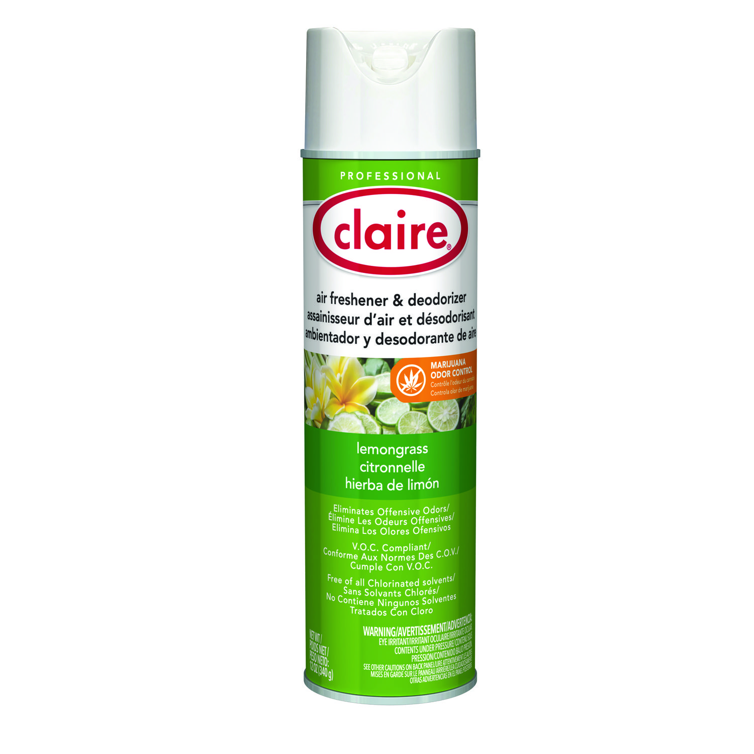 Aerosol Air Freshener and Deodorizer, Lemongrass Citronella, 12 oz Aerosol Spray, 12 Cans