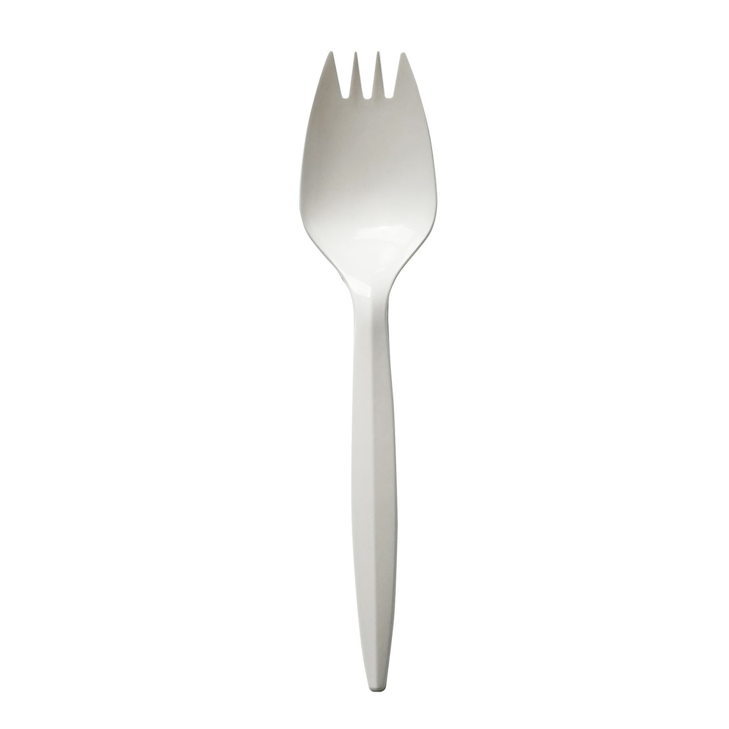 Mediumweight Polypropylene Cutlery, Spork, White, 1,000/Carton