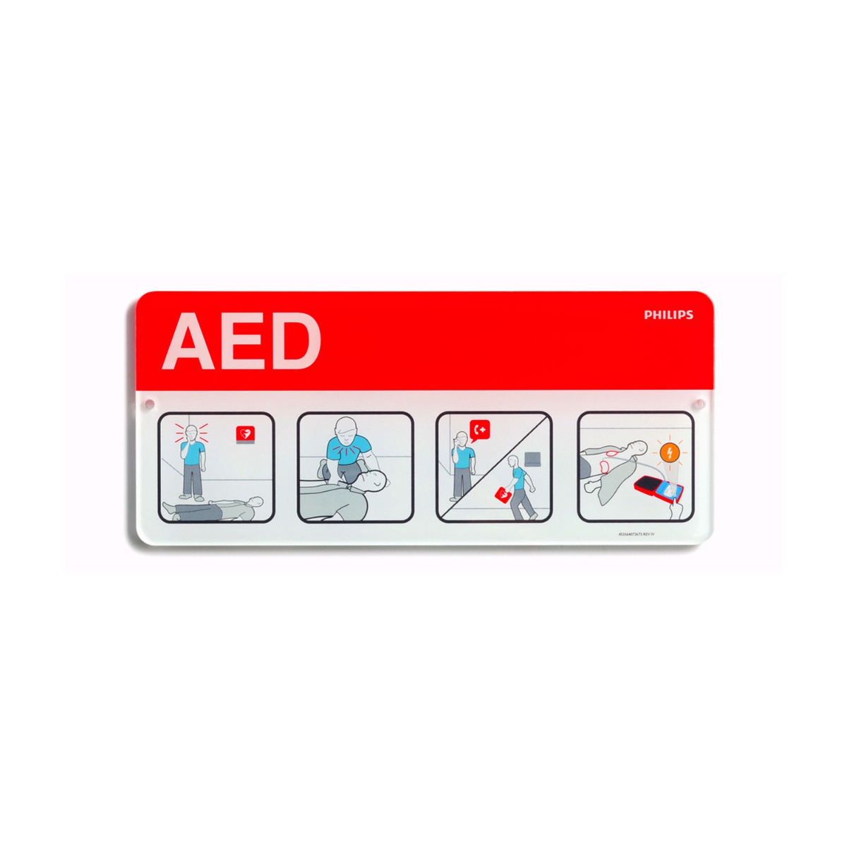 AED Awareness Placard, Red