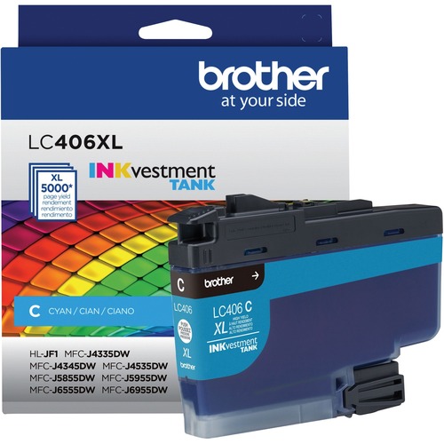 LC406XLCS INKvestment High-Yield Ink, 5,000 Page-Yield, Cyan