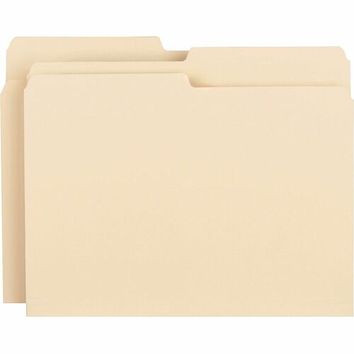 Business Source 1/2 Tab Cut Letter Recycled Top Tab File Folder, 100/Box