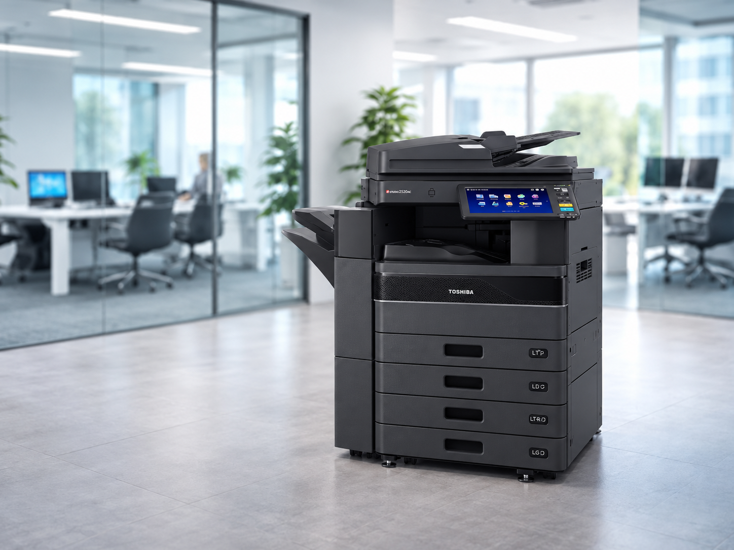 Modern multifunction copier in an office